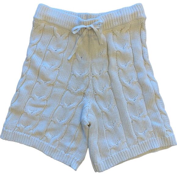 Crescent Louis Cable Knit Sweater Shorts Off White/Cream L - Picture 1 of 12